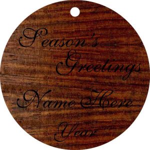 (image for) Seasons Greetings Rosewood Wood Ornament