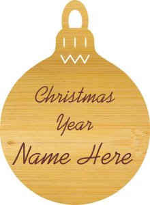 (image for) Christmas Bulb Bamboo Wood Ornament