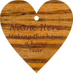 (image for) Heart/ Make This House a Home Zebrawood Wood Ornament