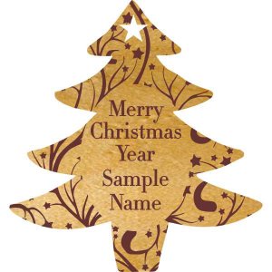 (image for) Merry Christmas Tree Maple Wood Ornament
