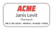 (image for) ACME Pharmacist White Name Badge