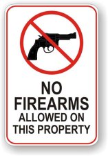 (image for) No Firearms Allowed On This Property Aluminum Sign