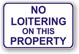 (image for) No Loitering On This Property Aluminum Sign