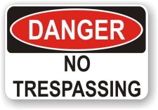 (image for) Danger No Trespassing Aluminum Sign