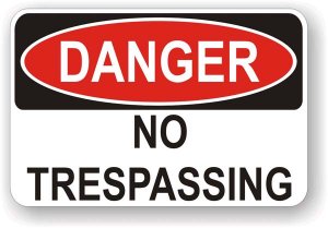 (image for) Danger No Trespassing Aluminum Sign