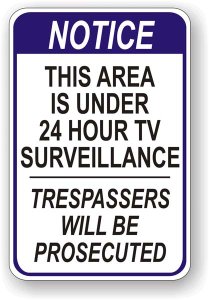 (image for) Notice This Area Under 24 Hour Surveillance Aluminum Sign