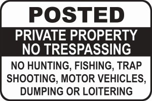 (image for) Posted Private Property No Trespassing Aluminum Sign