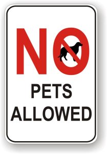 (image for) No Pets Allowed Aluminum Sign