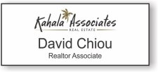 (image for) Kahala Associates Standard White Square Corner badge