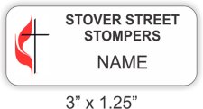 (image for) First United Methodist Church- Stover Street Stompers Standard White badge