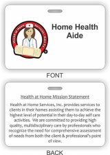 (image for) Health at Home Services, Inc. ID Horizontal Double Sided badge