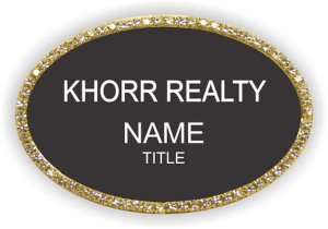 (image for) KHORR REALTY Oval Bling Gold Other badge