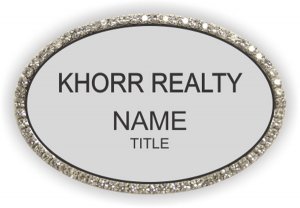 (image for) KHORR REALTY Oval Bling Silver badge