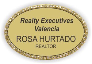 (image for) Realty Executives Valencia Oval Bling Gold badge