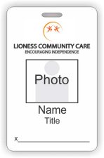(image for) Lioness Community Care Corp Barcode ID Vertical badge