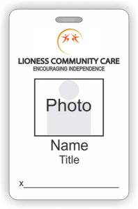 (image for) Lioness Community Care Corp Barcode ID Vertical badge