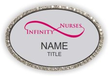 (image for) Infinity-Nurses Oval Bling Silver badge