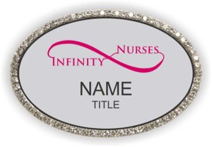(image for) Infinity-Nurses Oval Bling Silver badge