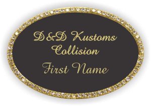 (image for) D&D Kustoms collision Oval Bling Gold Other badge