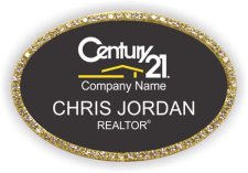 (image for) Century 21 Oval Bling Gold badge