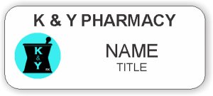 (image for) K & Y Pharmacy Standard White badge