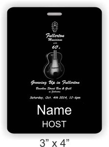 (image for) Fullerton Musicians of the 60\'s ID Vertical Badge - Host