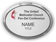 (image for) United Methodist Church Pen-Del Conference Oval Executive Silver badge