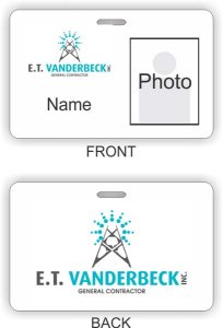 (image for) E.T. Vanderbeck Inc Photo ID Horizontal Double Sided badge