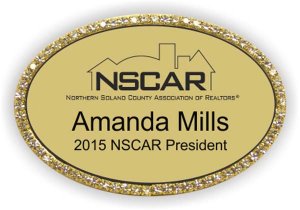 (image for) NSCAR Oval Bling Gold badge