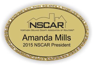 (image for) NSCAR Oval Bling Gold badge