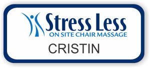 (image for) Stress Less White Rounded Corners badge