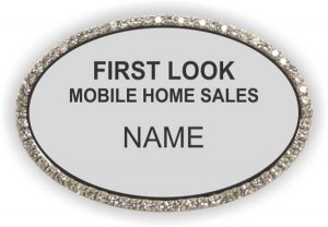 (image for) FIRST LOOK MOBILE HOME SALES Oval Bling Silver badge