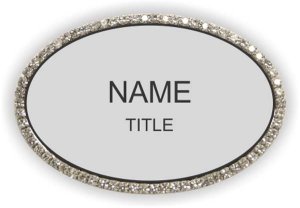 (image for) Deborah\'s Hair Demension Oval Bling Silver badge