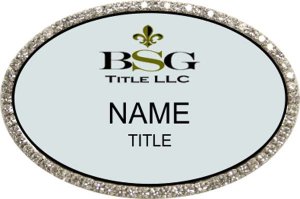 (image for) BSG Title Oval Bling Silver badge