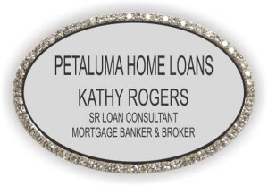(image for) Petaluma Home Loans Oval Bling Silver badge
