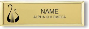 (image for) Alpha Chi Omega Small Executive Gold badge Without Title