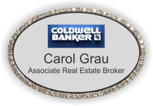(image for) Coldwell Banker 3d Oval Bling Silver badge