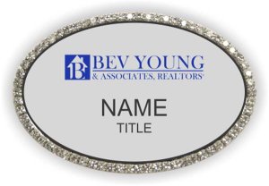(image for) Bev Young and Associates, Realtors Oval Bling Silver badge