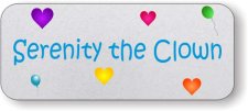 (image for) Serenity the Clown Standard Silver Badge - Four Heart Layout