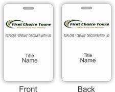 (image for) First Choice Tours ID Vertical Double Sided badge