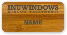 (image for) INUWINDOWS Shaped Bamboo Dark Laser Engraved badge