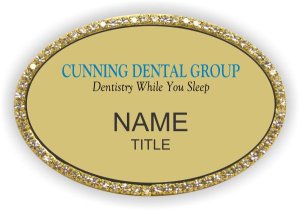 (image for) Cunning Dental Group Oval Bling Gold badge