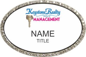 (image for) Keystone Realty and Management Oval Bling Silver Other badge