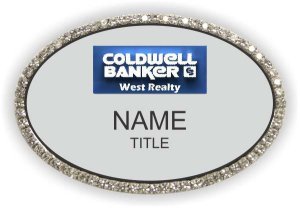 (image for) Coldwell Banker West Realty Oval Bling Silver badge