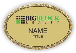 (image for) Big Block Realty Oval Bling Gold badge