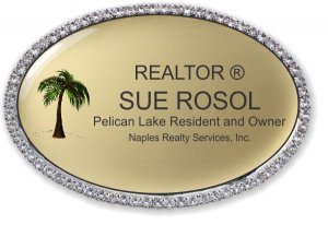 (image for) \"Naples Realty Service, Inc Oval Bling Silver Other badge\"