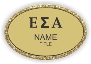 (image for) ChriShawn Brooks Oval Bling Gold badge