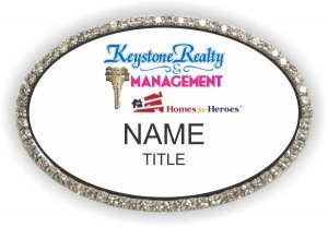 (image for) Keystone Realty and Management Oval Bling Silver Other badge
