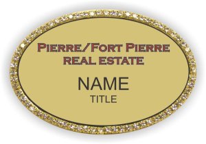 (image for) Pierre/Fort Pierre Real Estate Oval Bling Gold badge