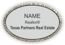 (image for) Texas Partners Real Estate Oval Bling Silver badge